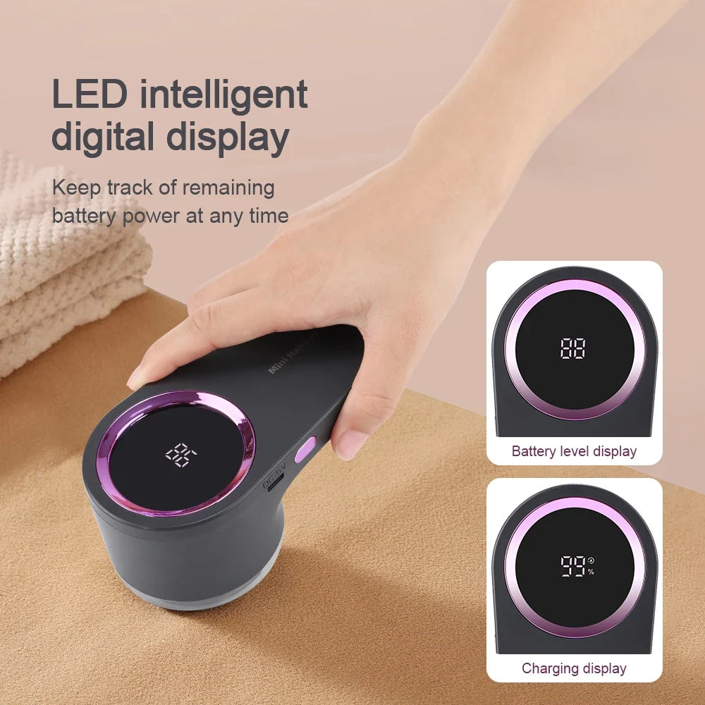 Battery-Powered Fabric Lint Remover Travel-Friendly Clothes Shaver