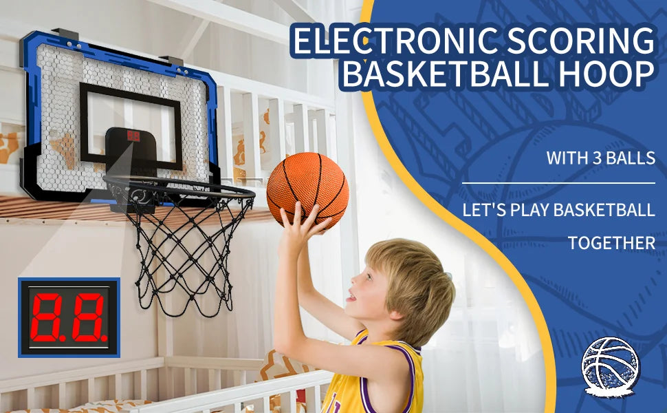 Basketball Hoop For Kids Wall Mounted Mini Backboard Kit Indoor Outdoor Play Back To School 2026 Gift