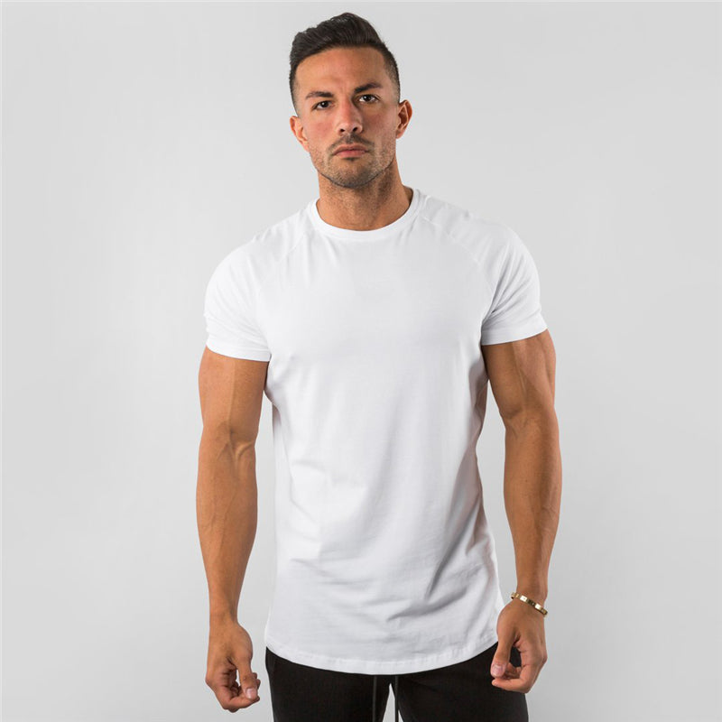 short sleeve, cotton blend, for workout & casual wear – Breathable slim fit men's gym t-shirt