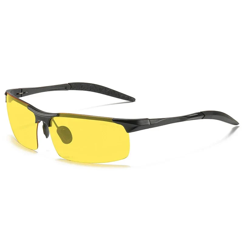 Vision Night Glasses Aluminum Alloy Frame Polarized Sunglasses Day Night Driving UV400 Yellow Lenses Fall 2025 Gift