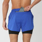 Fast-dry men's 2-in-1 running shorts - lightweight lined, polyester, for gym and summer training