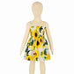 Plush girls' sundress - smocked bodice, daisy print, polyester, for casual summer outings
