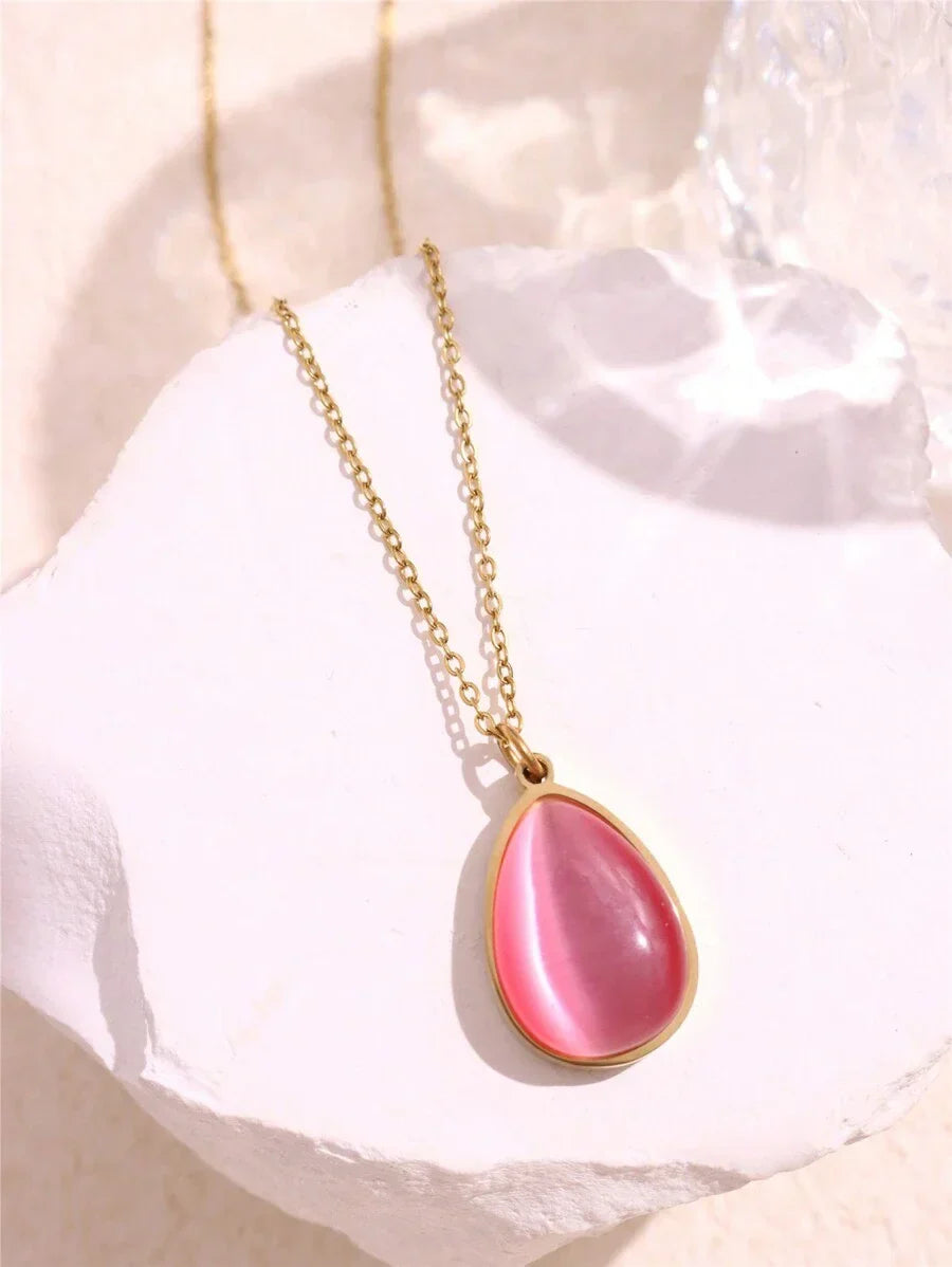 Layered2026 Edition Gold Tone Necklace Kit With Resin Stone Pendants Boho Statement Jewelry Gift Idea Fall