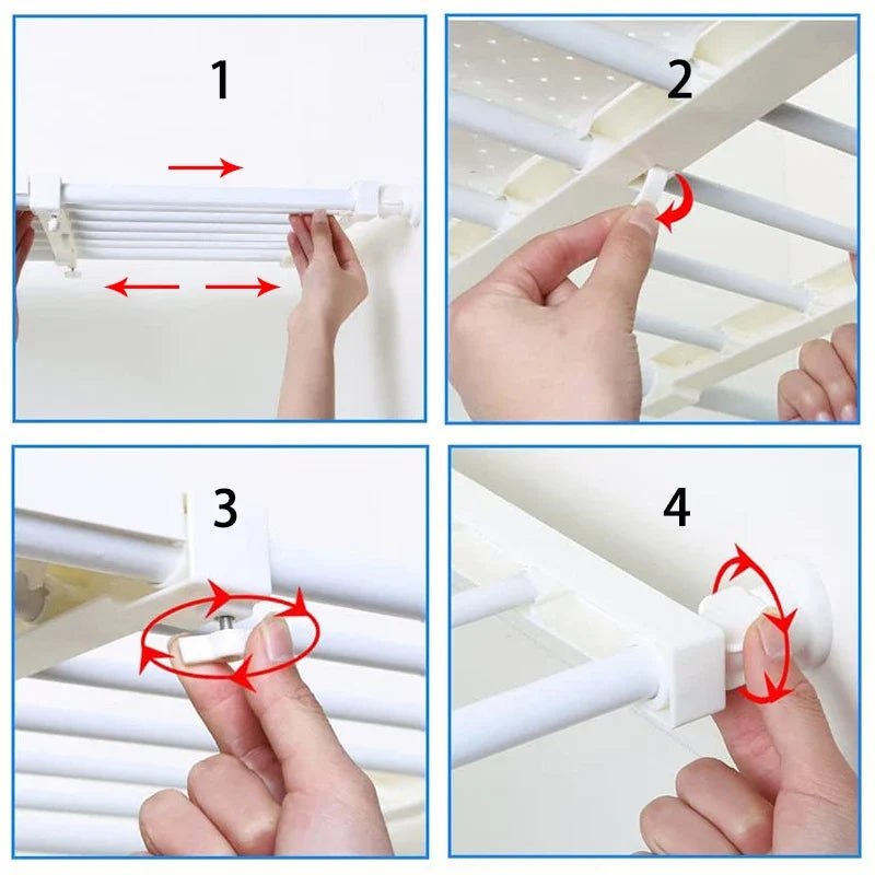 Wall-Mounted Flexible Shelves - Household Organizers for Closet, Bathroom & Kitchen Storage