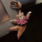 Leather PU Bag Charm Personal Dancing Bear Keychain Gift