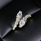 Flexible Cubic Zirconia Cocktail Ring Valentine Gift 2026 Sparkling Prong Setting