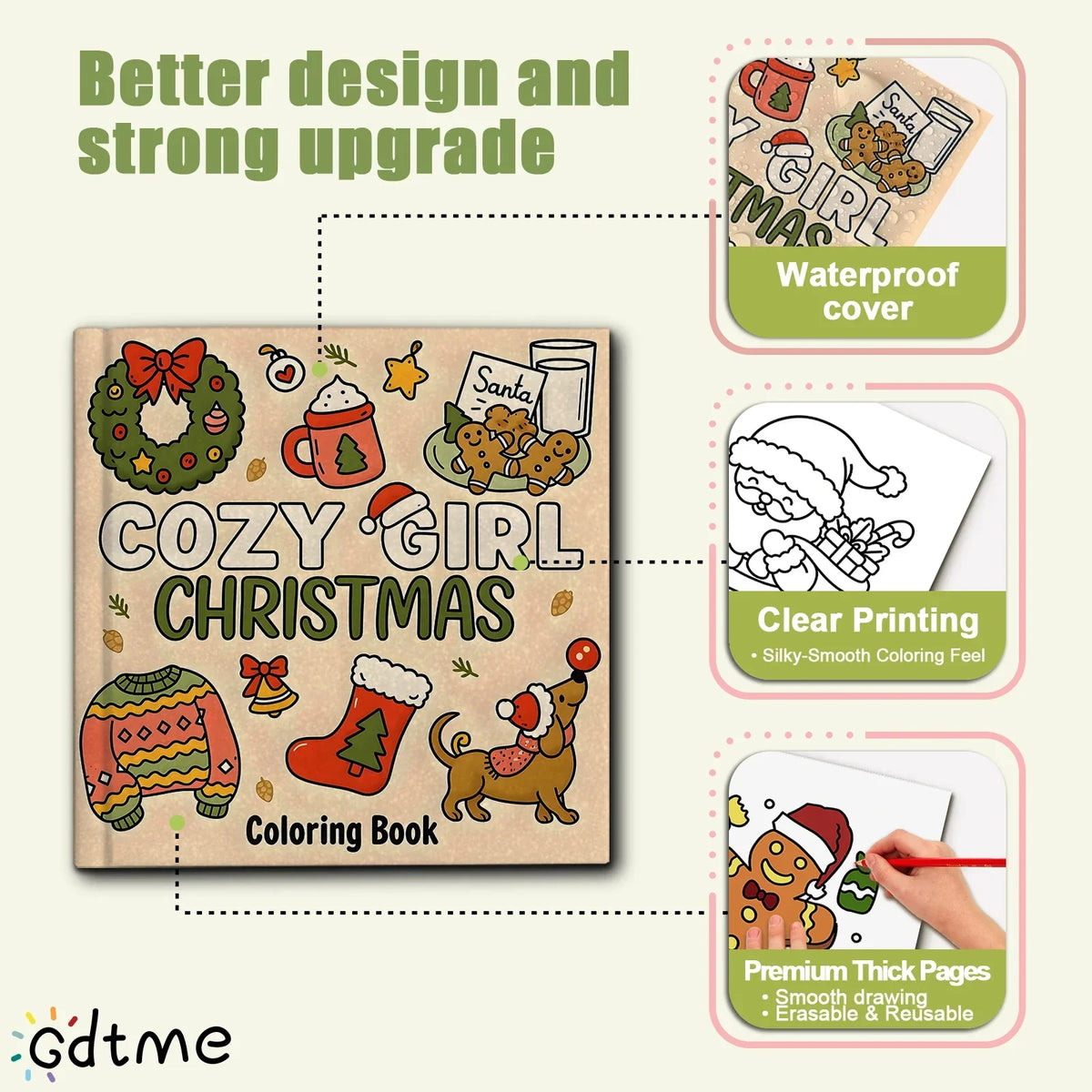 Coloring2025 Edition Book For Adults Cozy Christmas Theme Simple Relaxing Holiday Coloring Pages Gift Idea