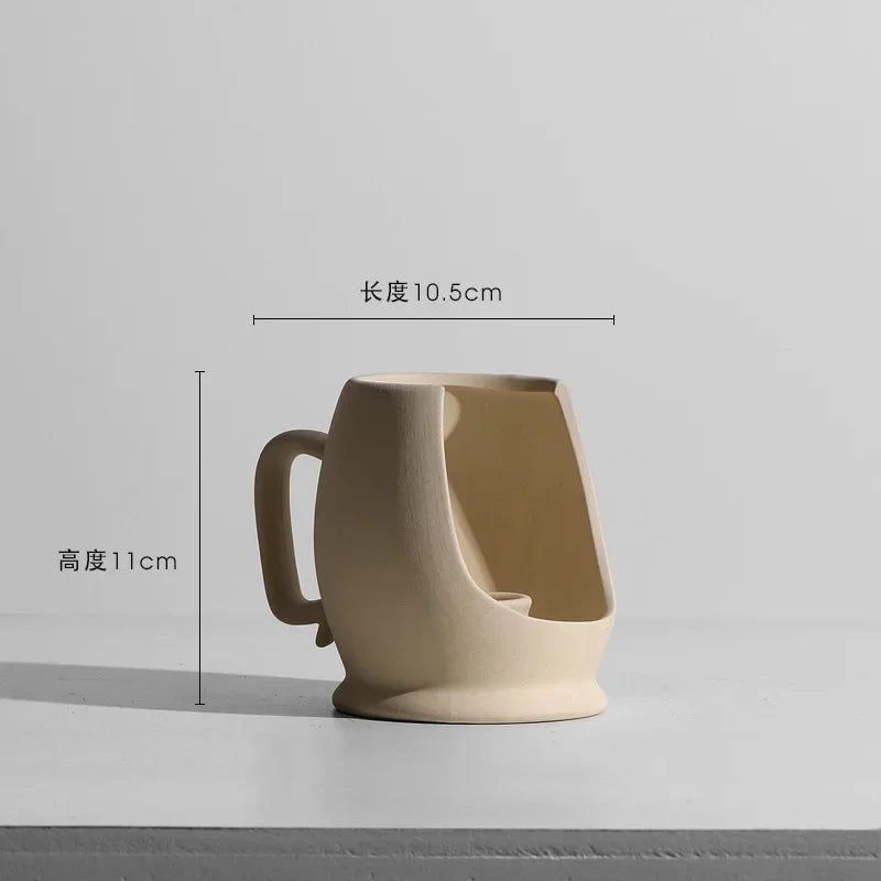 Ceramic Vase Embryo Sculptural Tabletop Vase Scandinavian Minimalist Household Decor Fall 2025 Ideal For Dry Flower Display
