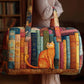 Plush Unisex Travel Tote - Quilted, Cat-Embroidered Fabric, For Beach, Hiking, Camping
