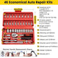 Metric Socket Wrench Kit - Household Tools Car Mechanic Kit with Ratchet and Adapters