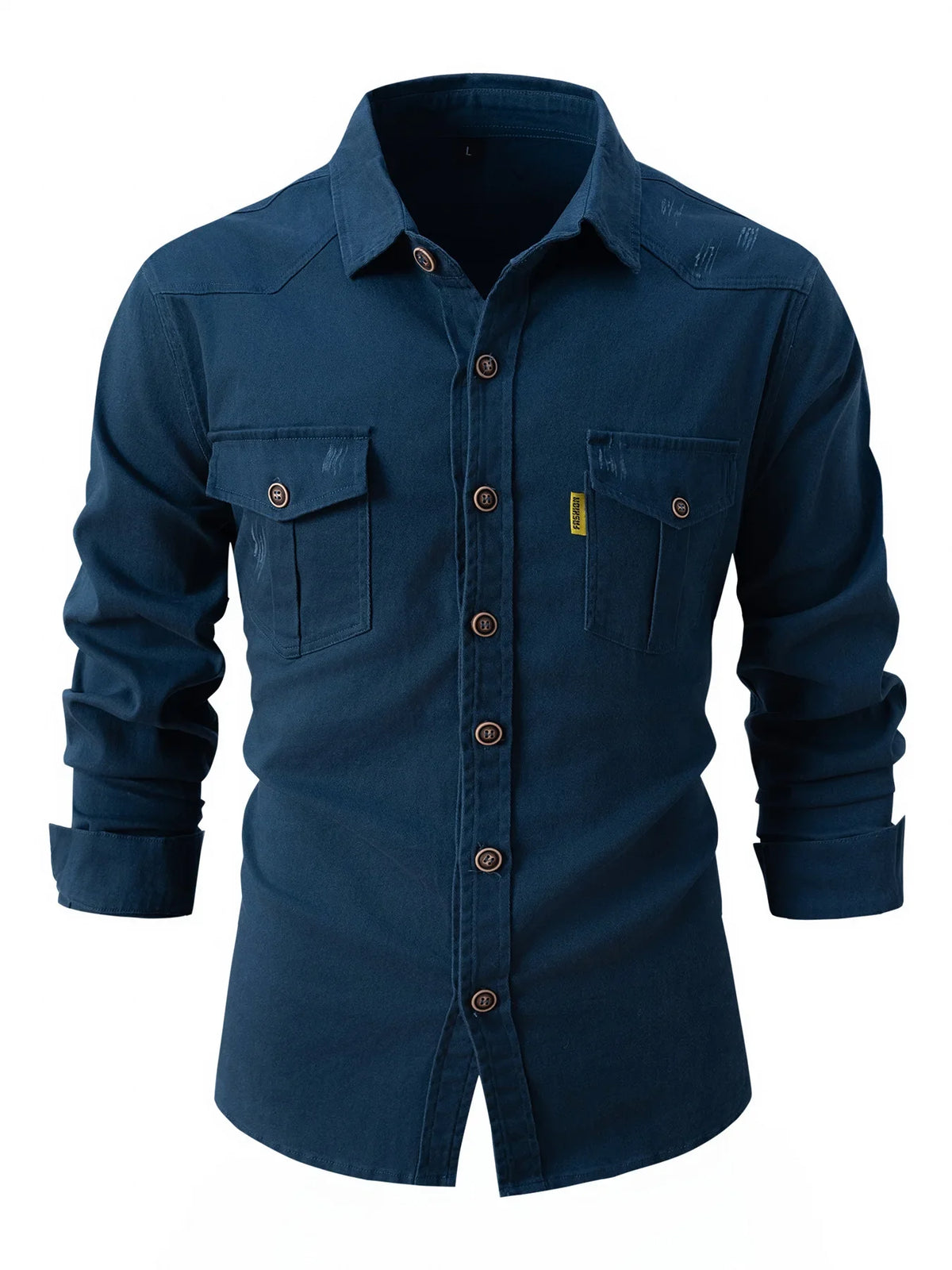 and Autumn Winter Men's Long Sleeve Shirt - Casual Stretch Cotton Linen Fashion Business Wear