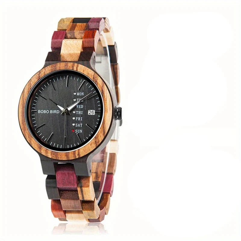 Couple Wooden Watches Handmade Quartz Date Unisex Display