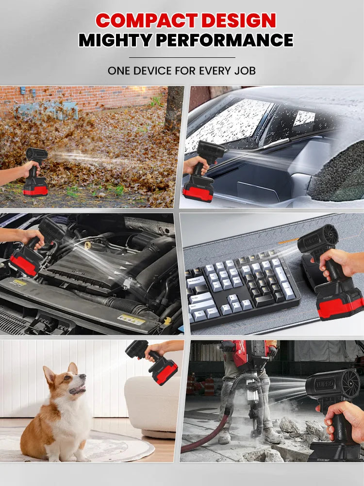 High Power Air Gun 40/50mm, Fast Car Dryer, Dust & Debris Cleaner – Cordless Turbo Jet Blower for Car Drying