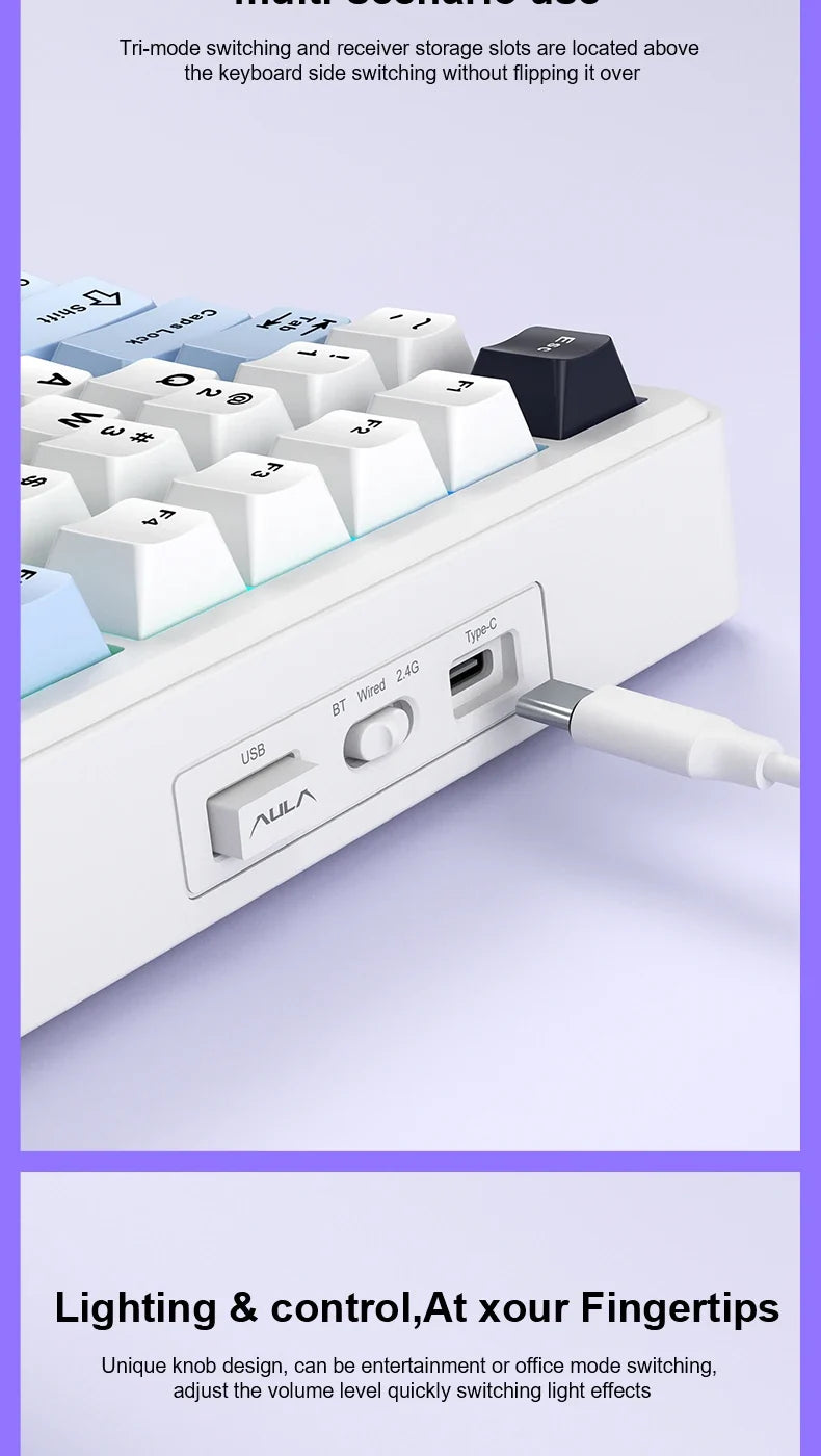 Gaming Mechanical Keyboard 75% Hot Swap RGB TFT Cordless