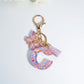 Letter Sequin Keychain With Butterfly Tassel Charm