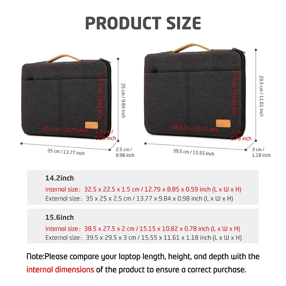 Laptop Shockproof Sleeve Bag- Dark Grey Case for Travel & Business Accessories