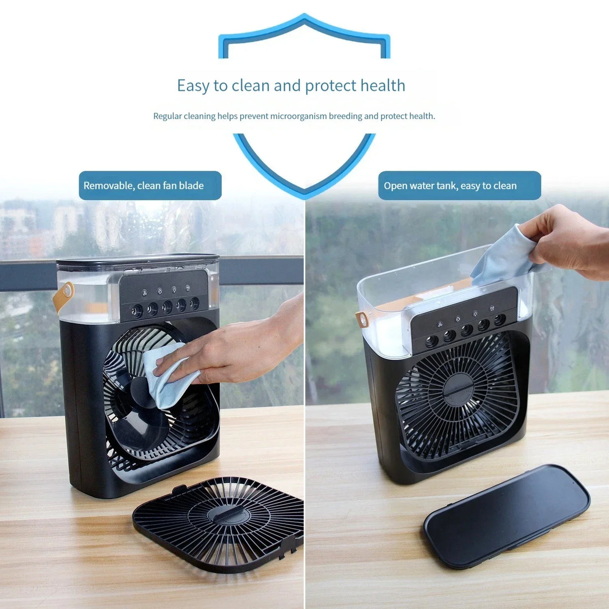 Humidifier Air Cooling USB Fan Water Mist Mini 3 In 1 Silent Cooler
