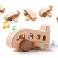 Montessori Wooden Plane Educational Toy for 3-4 Year Olds with Colorful Glass Beads for Learning and Creative Play