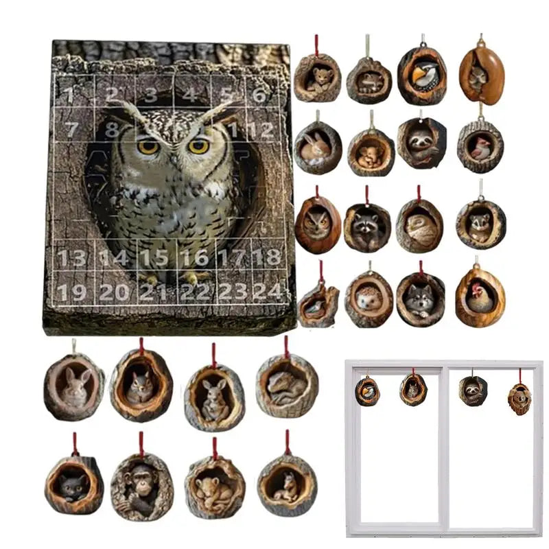 Calendar Advent Cat Countdown Hanging Tree Ornaments