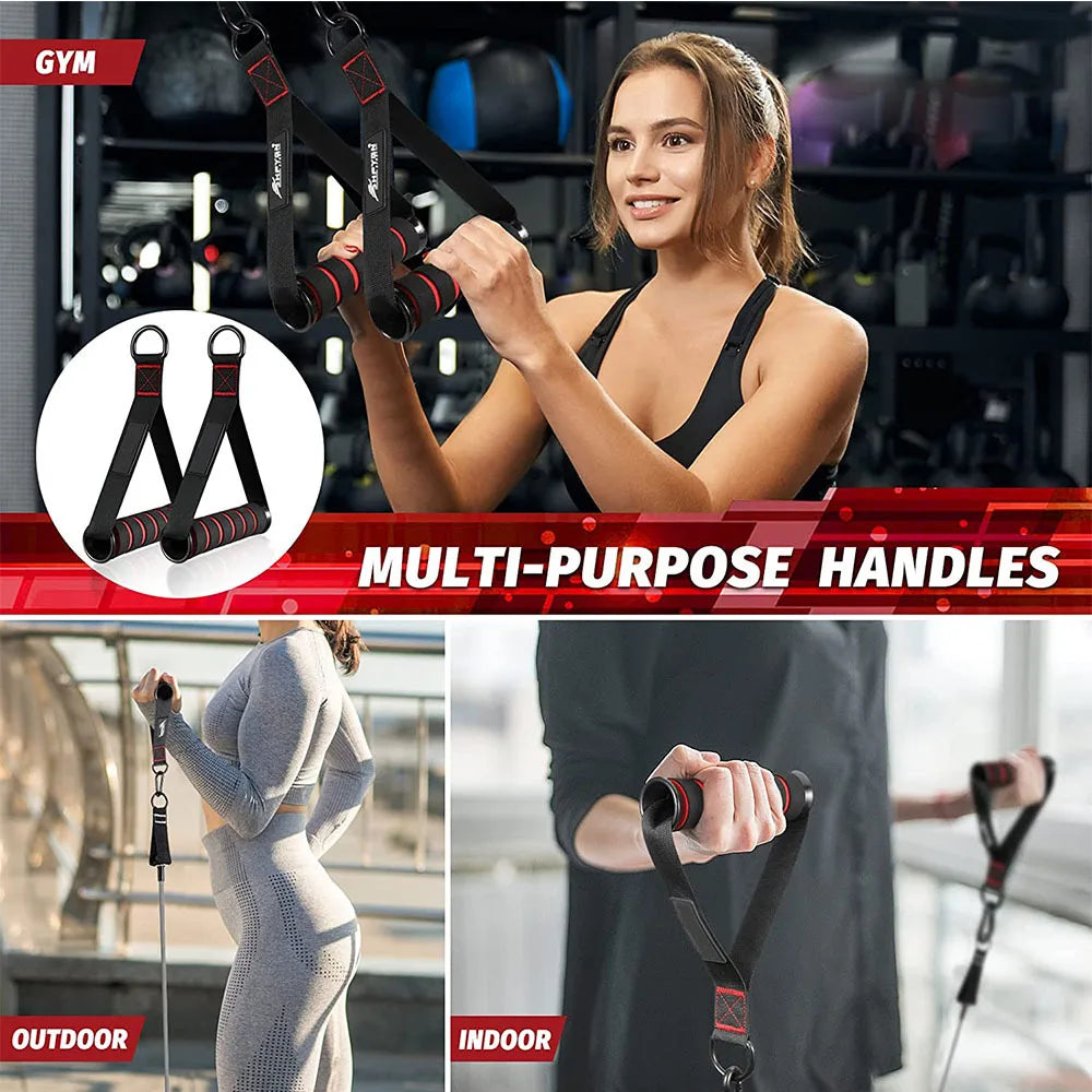 Duty Heavy D-Ring Metal Gym Handles - Fitness Equipment for Cable Machines & Resistance Bands