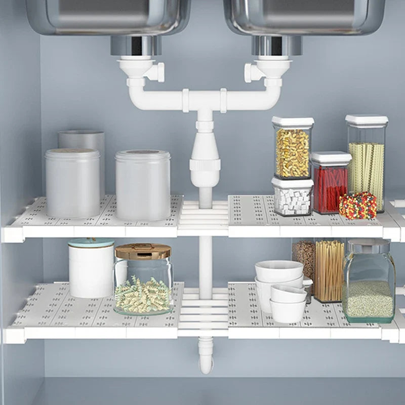 Wall-Mounted Flexible Shelves - Household Organizers for Closet, Bathroom & Kitchen Storage