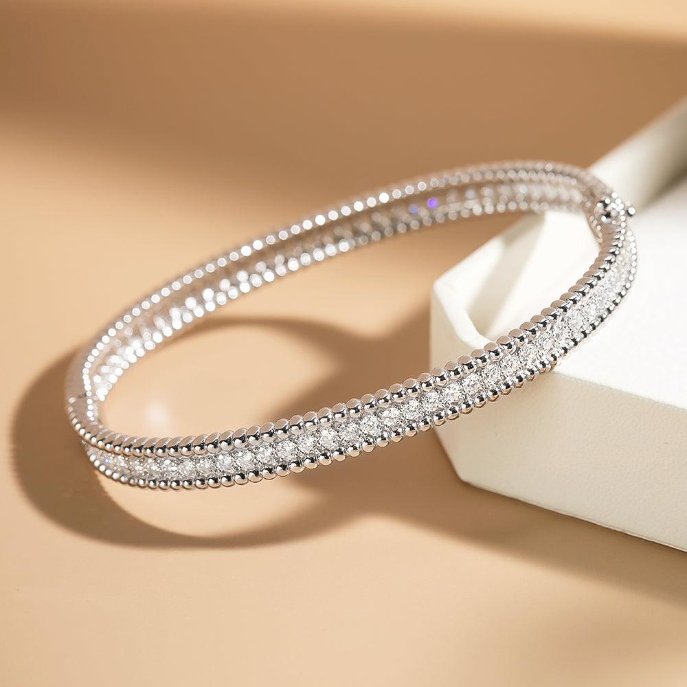 2mm Moissanite Bracelet 18K Gold Plated Tennis Bangle