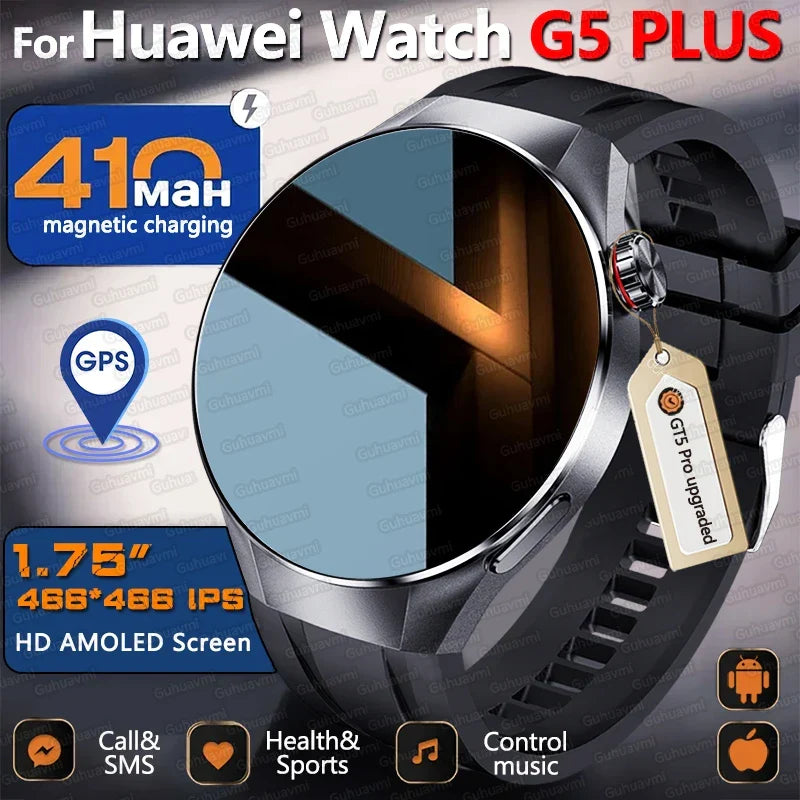 Smartwatch 1.75 Inch AMOLED Display GPS Tracking Bluetooth Calling Health Monitoring IP68 Water-Resistant Fall 2025 Gift