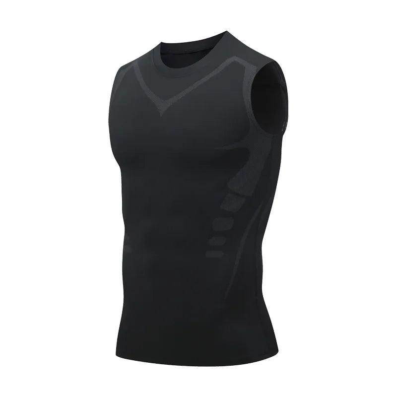 polyester, sleeveless, gym and bodybuilding vest – Fast-dry men's compression tank top