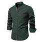 Long Cotton Sleeve Shirt for Men - Solid Color Casual Wear, High Quality