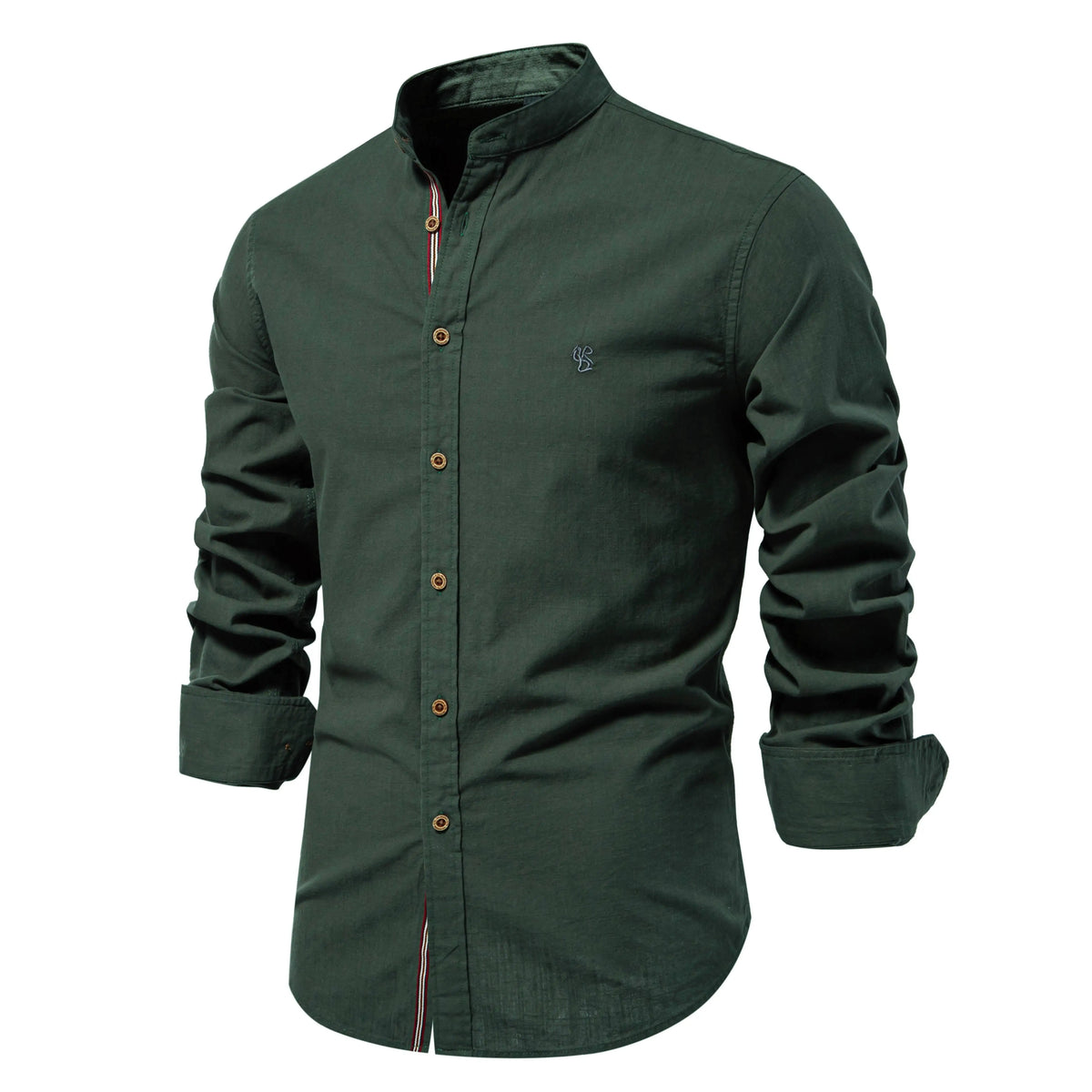 Long Cotton Sleeve Shirt for Men - Solid Color Casual Wear, High Quality