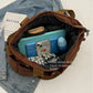 multi-pocket, casual commuter tote, oversized – Relaxed women's corduroy messenger bag
