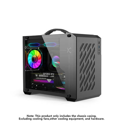 Mini ITX Case Glass Side 240mm Watercooling Travel-Friendly