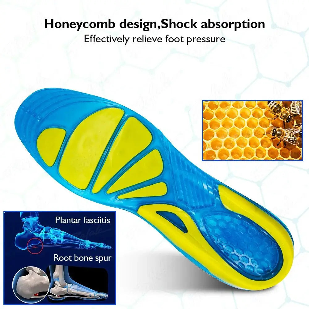 Non Gel Slip Shoe Insoles Silicone Massaging Orthotic Plantar Fascia Insole