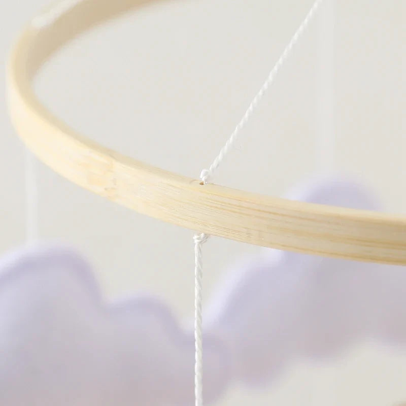 Crib Wooden Mobile Felt Bear Musical Newborn Sensory Toys