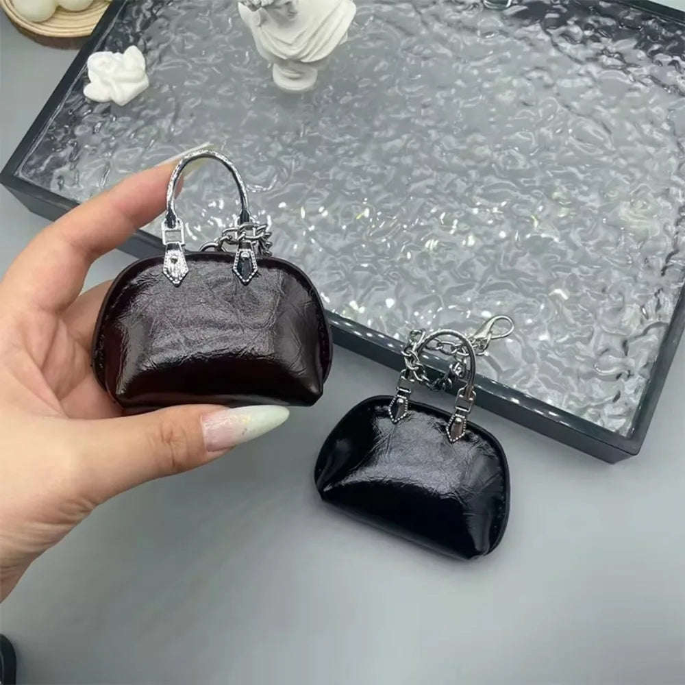 1+1 Free Birkin Inspired Mini Hand Bag - Compact Shell Coin Bag Charm Keychain