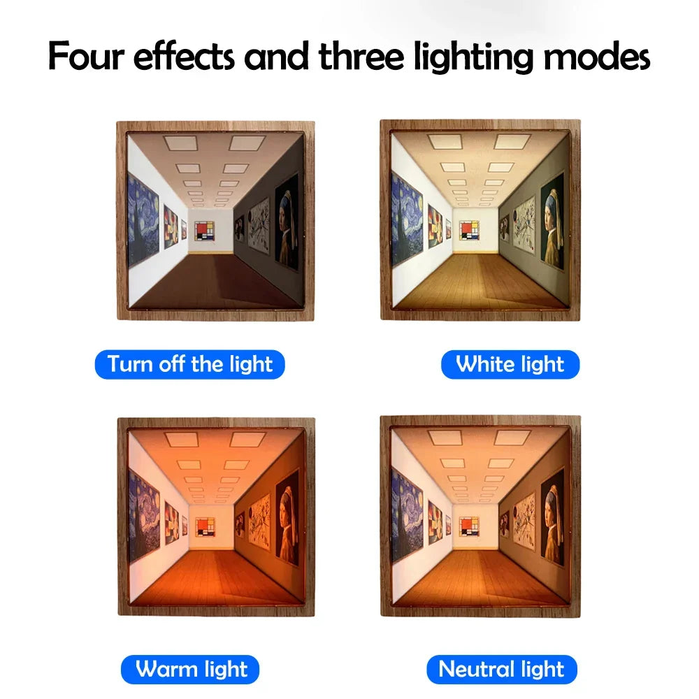 Wall 3D Lamp ABS Optical Art Night Light Painting Style Ambient Wall Light Fall 2025 Energy Efficient Gallery Decor