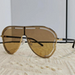 Pilot Oversized Punk Sunglasses Women Big Frame 2025 Hollow Shades for Ladies