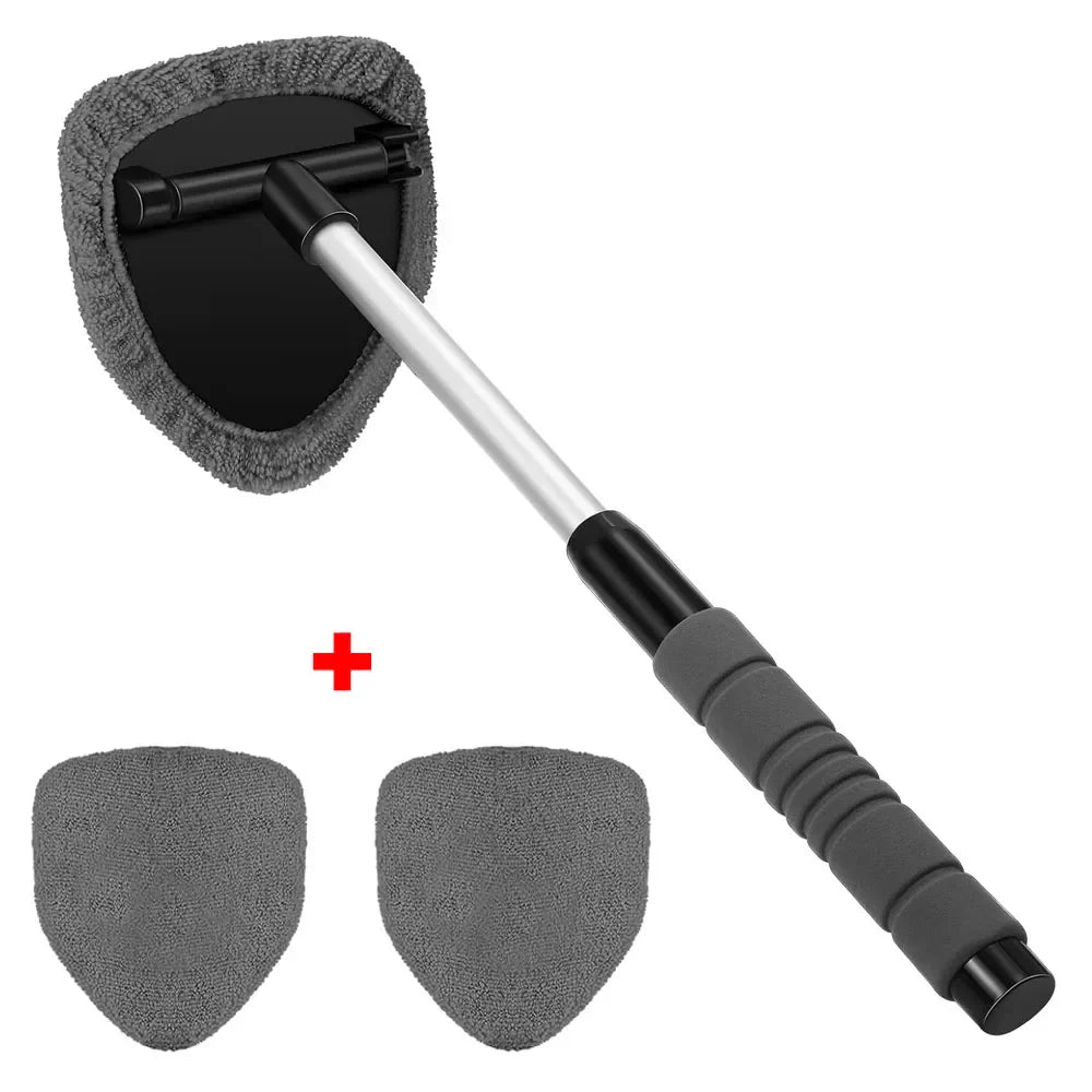 Car Window Cleaner Kit Glass Cleaning Device Microfiber Telescopic Handle Spring 2026 Streak Free Glass