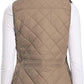 Light Women Quilted Vest - Stand Collar Cotton Winter