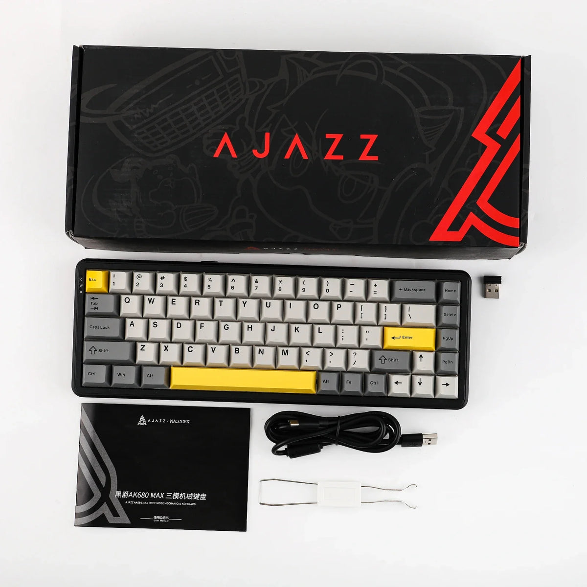 Mechanical Keyboard 68Key Cordless Bluetooth RGB Hall Effect