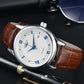 Automatic Watch Leather Strap Mechanical Date Water-Resistant
