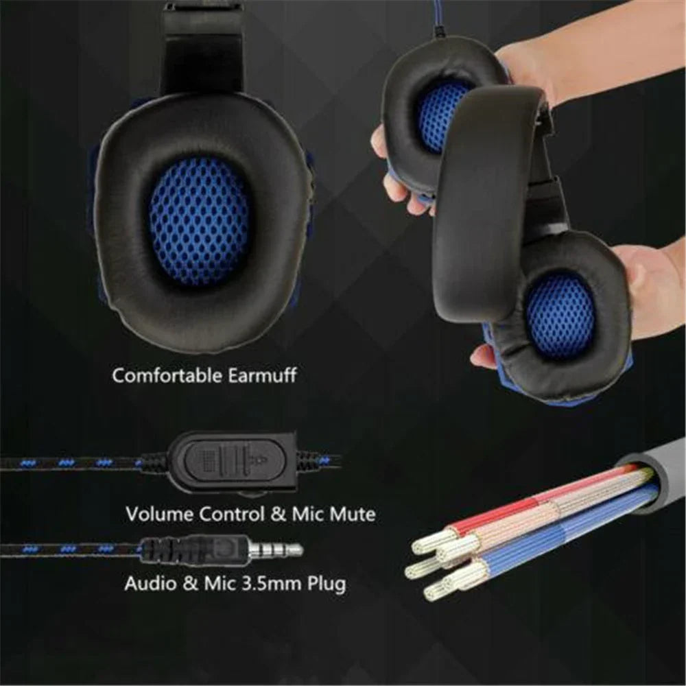 Gaming Headset Wired Noise Cancelling Microphone Flexible
