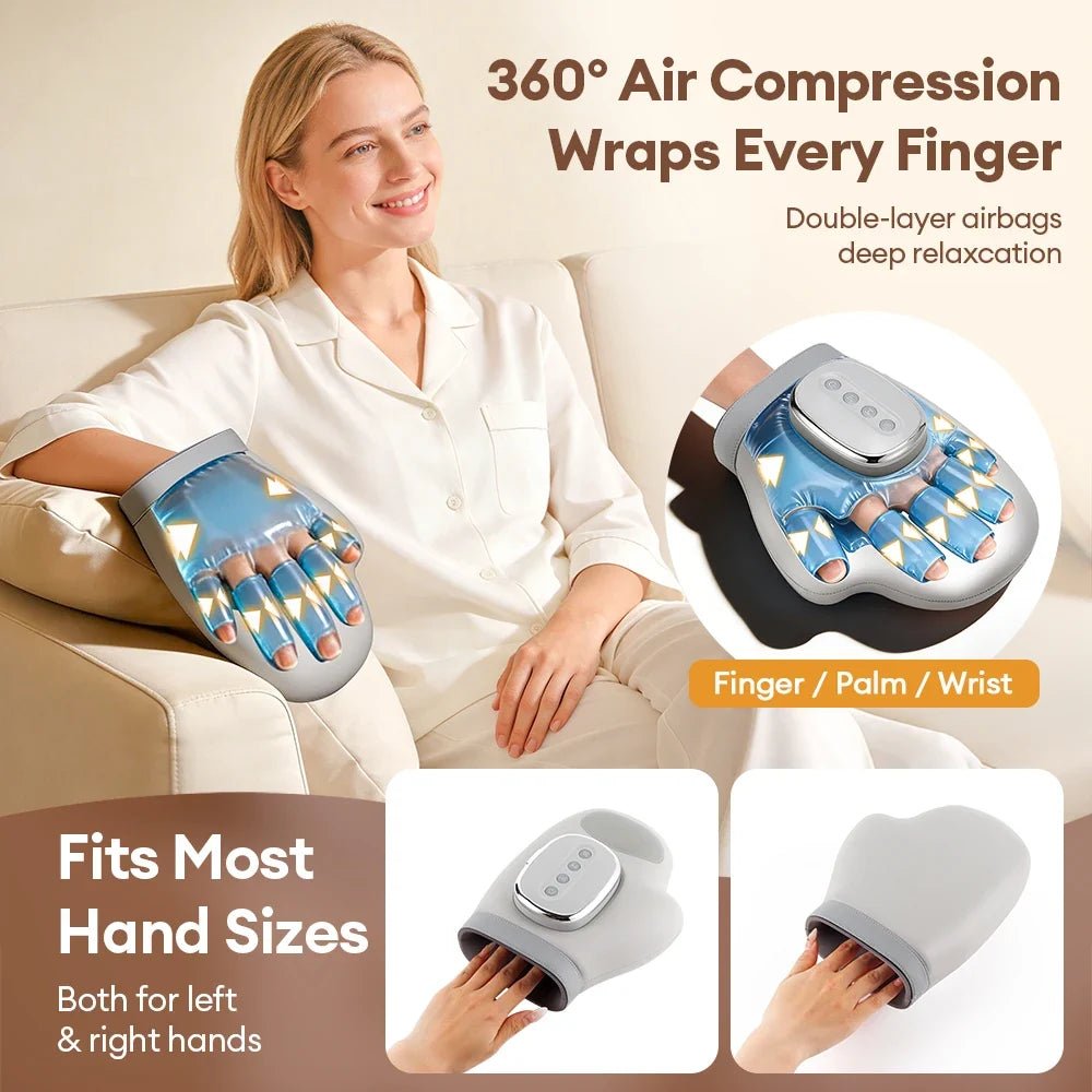 Finger Airbag Compress Thumb Acupoint Palm Kneading Glove 2026 – Motor-Driven Air Pressure Hand Massager