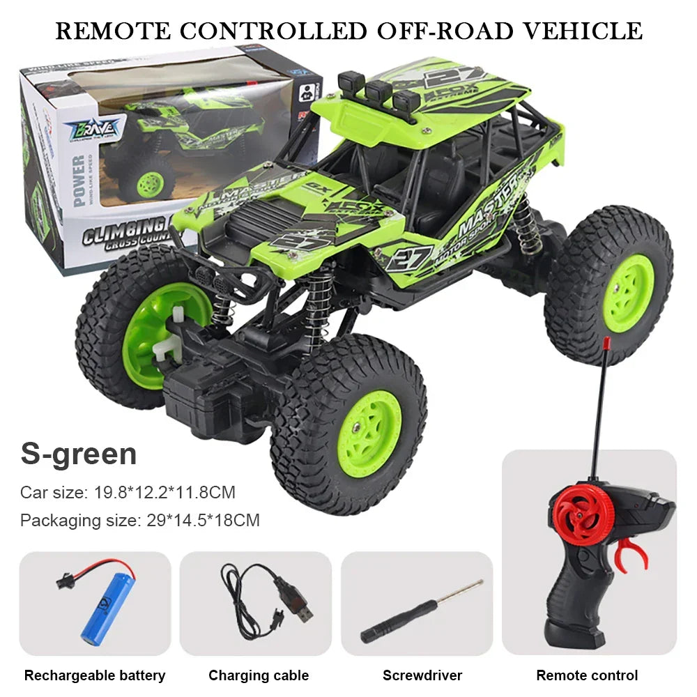 Remote2025 Edition Control Car Off Road Monster Truck Rock Crawler 4WD Dual Motors Metal Shell LED Headlights Kids Gift Fall
