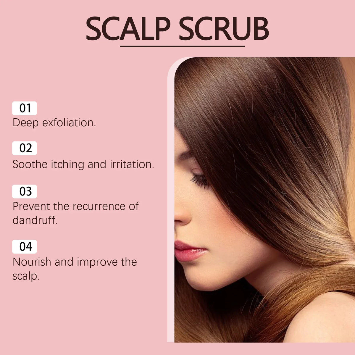 Scrub Scalp Exfoliating Shampoo Anti-Dandruff Deep Cleansing Nourishing All Hair Types