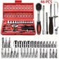 Metric Socket Wrench Kit - Household Tools Car Mechanic Kit with Ratchet and Adapters