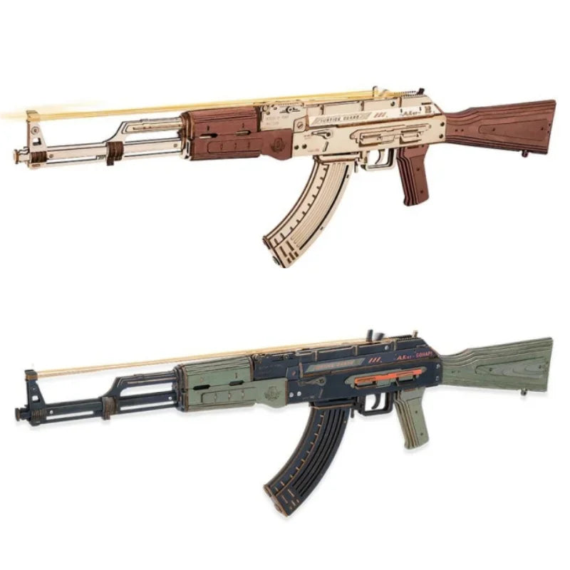 Rokr Robotime 3D Wooden Puzzle Toy Rifle Kit for Adults & Kids, Unique Gift