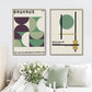 Bauhaus Green Minimalist Wall Art Canvas Print Water-Resistant
