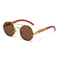 Punk Retro Round Sunglasses for Men & Women - Fashionable Double Bridge Design for Travel and Shopping