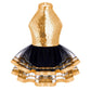Light girls' leotard - sequined skirted tutu, polyester, for ballet and dance performances